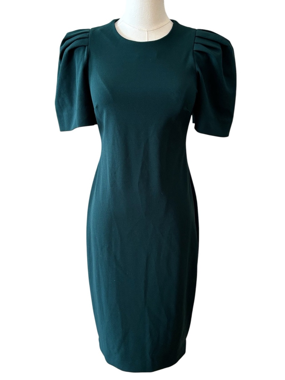 NWT Calvin Klein Green Puff Sleeve Sheath Dress Size 2